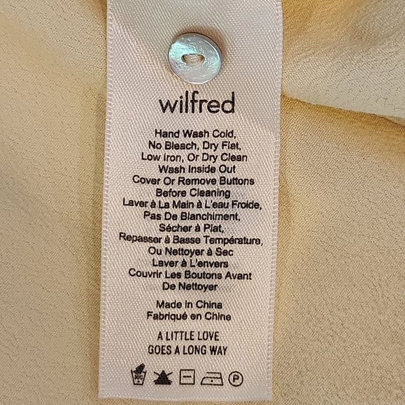 Wilfred Aritzia Yellow Midi Button Down Long Sleeve Dress - Pale Yellow - Picture 11 of 12